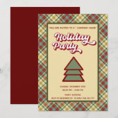 Retro vet plaid leuk bedrijfsfeest kaart (Voorkant / Achterkant)