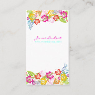 Retro vet tropische bloemen/DIY achtergrond Visitekaartje