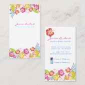 Retro vet tropische bloemen/DIY achtergrond Visitekaartje (Voorkant / Achterkant)