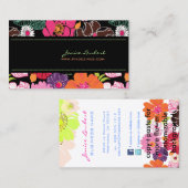 Retro vet tropische bloemen/DIY achtergrondkleur Visitekaartje (Voorkant / Achterkant)