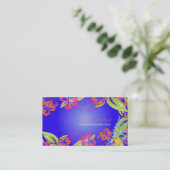 RETRO VET TROPISCHE BLOEMEN, HIBISCUS VISITEKAARTJE (Staand voorkant)