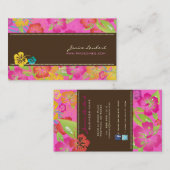 RETRO VET TROPISCHE BLOEMEN, HIBISCUS VISITEKAARTJE (Voorkant / Achterkant)