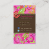 RETRO VET TROPISCHE BLOEMEN, HIBISCUS VISITEKAARTJE (Achterkant)