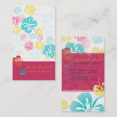 RETRO VET TROPISCHE BLOEMEN, HIBISCUS VISITEKAARTJE (Voorkant / Achterkant)