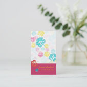RETRO VET TROPISCHE BLOEMEN, HIBISCUS VISITEKAARTJE (Staand voorkant)