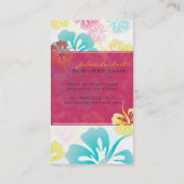 RETRO VET TROPISCHE BLOEMEN, HIBISCUS VISITEKAARTJE (Achterkant)