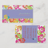 RETRO VET TROPISCHE BLOEMEN, HIBISCUS VISITEKAARTJE (Voorkant / Achterkant)