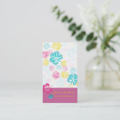 RETRO VET TROPISCHE BLOEMEN, HIBISCUS VISITEKAARTJE (Staand voorkant)