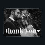 Retro Vet Typografie Foto Bruiloft Dankjewel Magneet<br><div class="desc">Vier je liefde en betoon je waardering met onze aanpasbare fotohuwelijk bedankingsmagneet! Deze unieke aandenken is perfect om je dierbaren aan je speciale dag te herinneren en je hartelijke dank uit te drukken op een gedenkwaardige manier.</div>