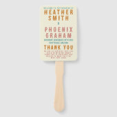 Retro Vet Typografie Helder Foto Bruiloft Handwaaier (Voorkant)