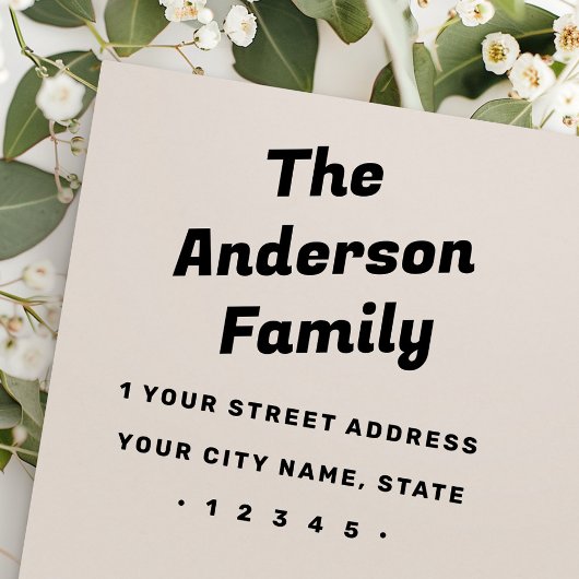 Retro vet typografie retouradres rubberstempel