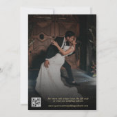 Retro Vet We Doen Zwart & Goud QR Code Bruiloft Kaart (Achterkant)