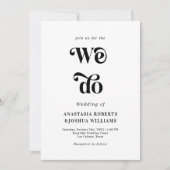 Retro Vet We Doen Zwart & Wit QR Code Bruiloft Kaart (Voorkant)