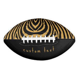 RETRO VET WILD DIER GESTREEPTE PRINT GOUD ZWART AMERICAN FOOTBALL
