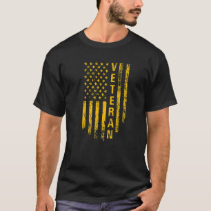 Retro  Veteraan Amerikaanse vlag Dank u veteranen T-shirt