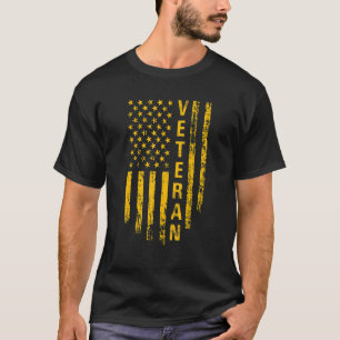 Retro  Veteraan Amerikaanse vlag Dank u veteranen T-shirt