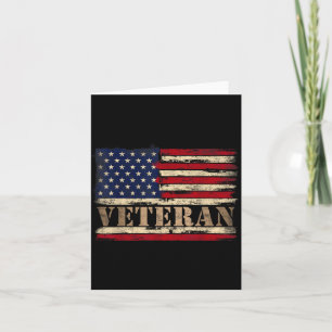 Retro Veteraan Veteraan Tekst Usa Vlag Vaderdag Kaart