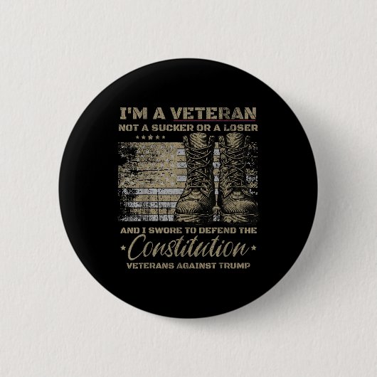 Retro-veteranen tegen Trump-protest Ronde Button 5,7 Cm (Voorkant)