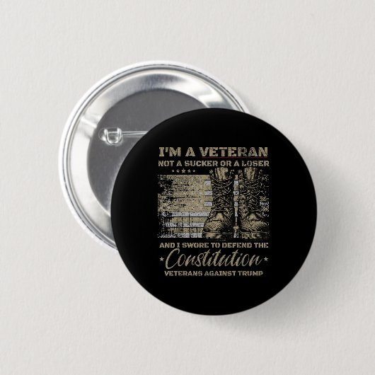 Retro-veteranen tegen Trump-protest Ronde Button 5,7 Cm (Voorkant /achterkant)