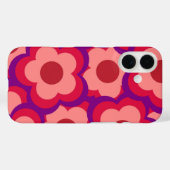 Retro vetgedrukte rode Paarse bloemige grillige pr Case-Mate iPhone Case (Achterkant (horizontaal))