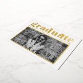 Retro vetgedrukte typografie Foto Afstuderen Folie Uitnodiging (Gedraaid)