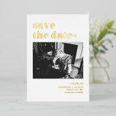 Retro Vetgedrukte Typografie Foto Save the Date Folie Uitnodiging (Staand Voorkant)