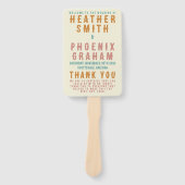 Retro Vetgedrukte Typografie Helder Foto Bruiloft Handwaaier (Voorkant)