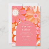 Retro Vette Boog QR Code Bruiloft Uitnodiging (Voorkant)