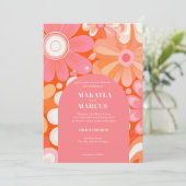 Retro Vette Boog QR Code Bruiloft Uitnodiging (Staand voorkant)