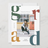 Retro Vette Fotoklasse van 2024 Afstuderen Kaart (Voorkant)