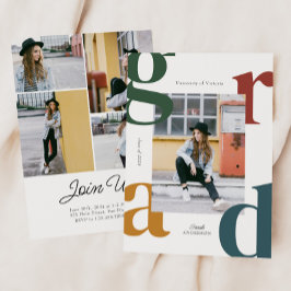 Retro Vette Fotoklasse van 2024 Afstuderen Kaart