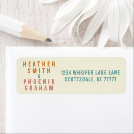 Retro Vette Typografie Heldere Aangepaste Bruiloft Etiket