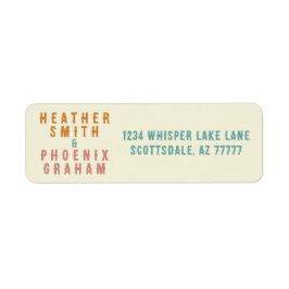 Retro Vette Typografie Heldere Aangepaste Bruiloft Etiket