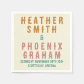 Retro Vette Typografie Heldere Aangepaste Bruiloft Servet (Voorkant)