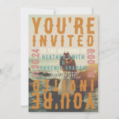 Retro Vette Typografie Heldere Foto Bruiloft Kaart (Voorkant)