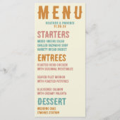 Retro Vette Typografie Heldere Foto Bruiloft Menu (Voorkant)