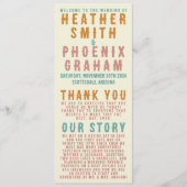 Retro Vette Typografie Heldere Foto Bruiloft Programmakaart (Voorkant)