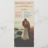 Retro Vette Typografie Heldere Foto Bruiloft Programmakaart (Achterkant)