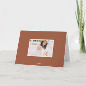 Retro Vette Typografie Terracotta Foto Afstuderen Bedankkaart (Achterkant)