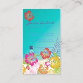 Retro vettige tropische bloemen/goudvoorraad visitekaartje (Achterkant)