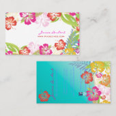 Retro vettige tropische bloemen/goudvoorraad visitekaartje (Voorkant / Achterkant)