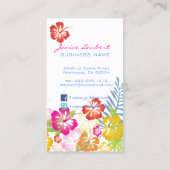 Retro vettige tropische bloemen visitekaartje (Achterkant)