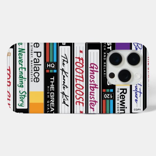 Retro VHS 80-films Case-Mate iPhone Case (Achterkant (horizontaal))