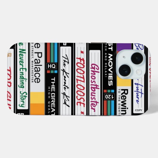 Retro VHS 80-films Case-Mate iPhone Case (Achterkant (horizontaal))