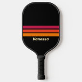 Retro VHS Across Striping met naam Pickleball Paddle (Voorkant)