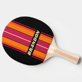 Retro VHS Board Stripes met naam Tafeltennisbatje (Zijkant)