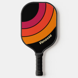 Retro VHS Cirkel Streep met Naam Pickleball Paddle