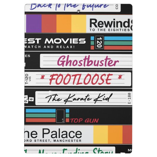 Retro VHS-filmontwerp Klembord (Achterkant)