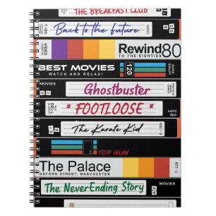Retro VHS-filmontwerp Notitieboek