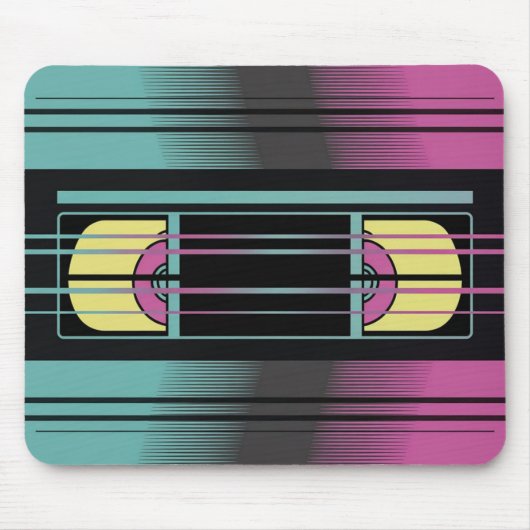 Retro VHS Glitch Esthetische Muismat (Voorkant)